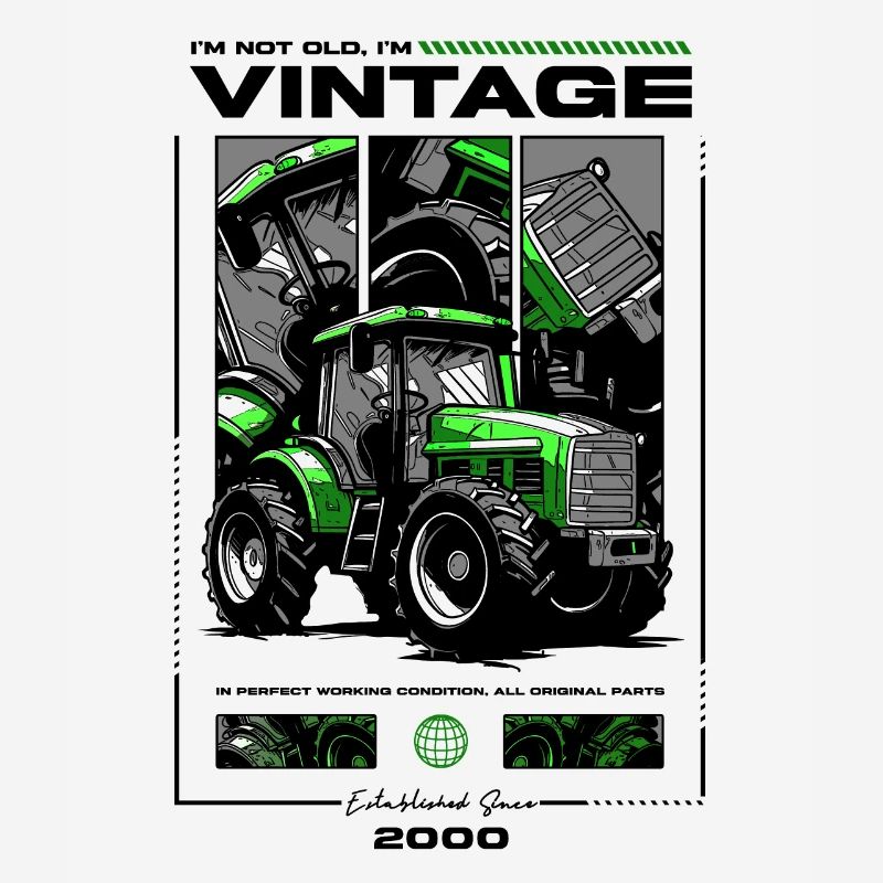 Oldtimer Traktor Bauer Geburtstag Jahrgang 2000