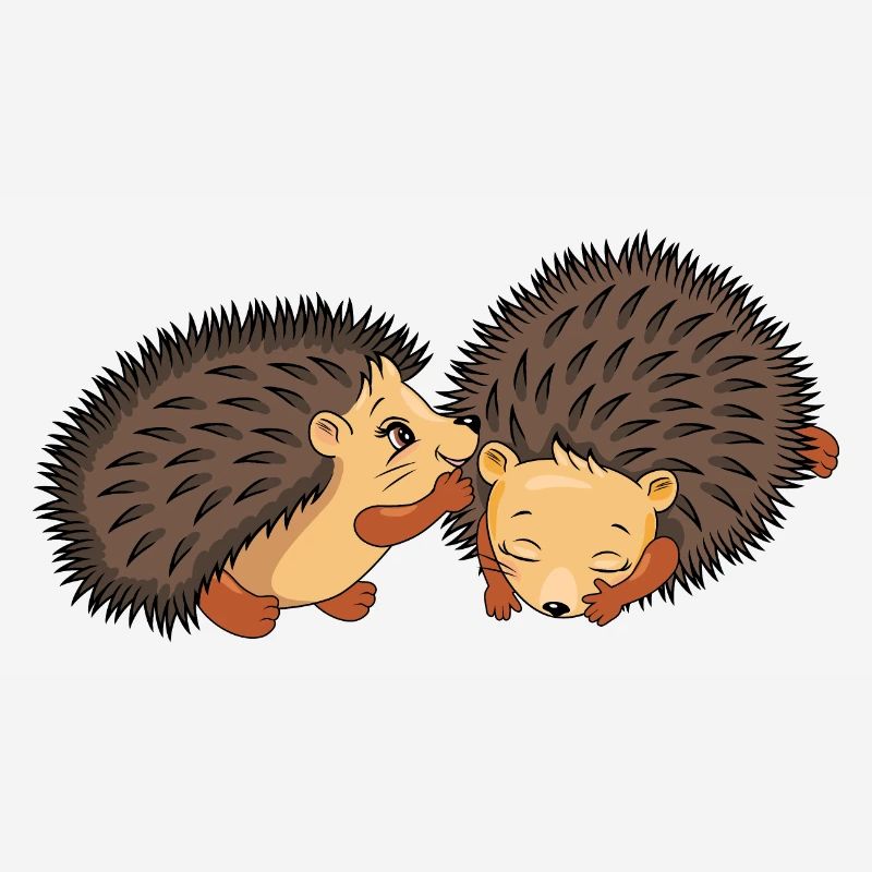Two cute hedgehogs