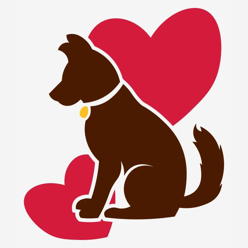 Chien mignon avec des coeurs