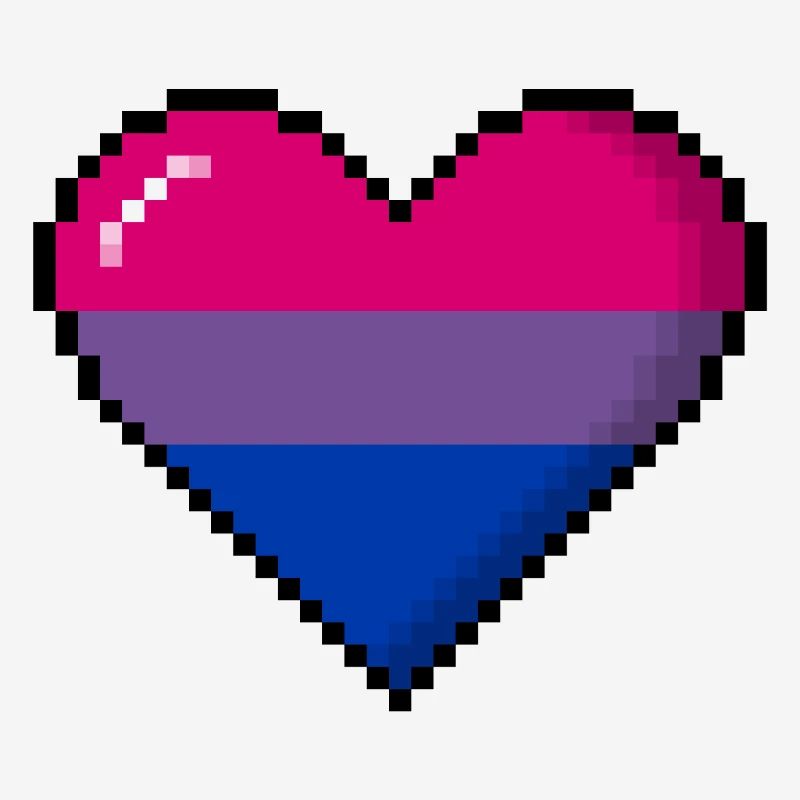 Bisexual Pride 8Bit Pixel Heart