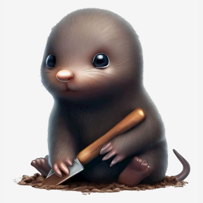 Cute mole with shovel