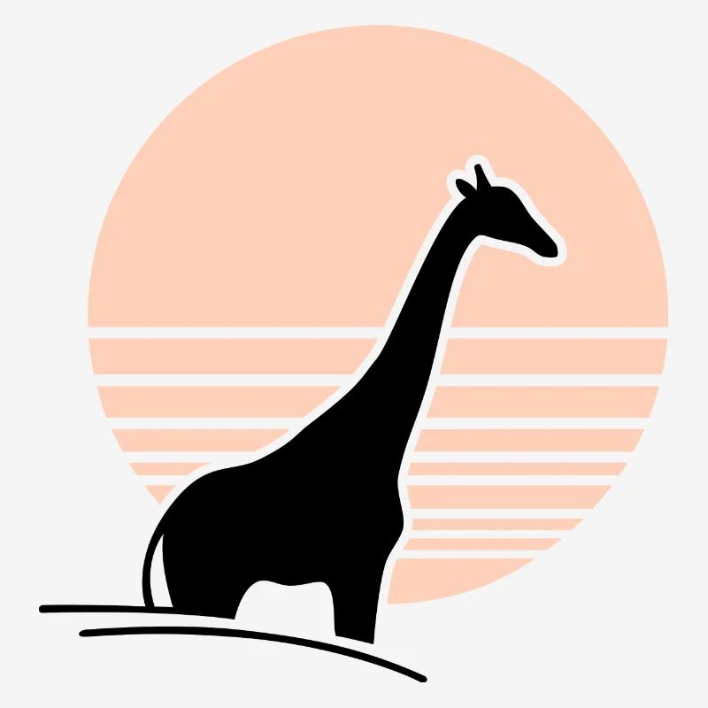 Girafe devant le soleil