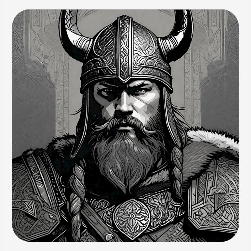 Stolzer Wikinger mit Hörner Helm Germane Berserker