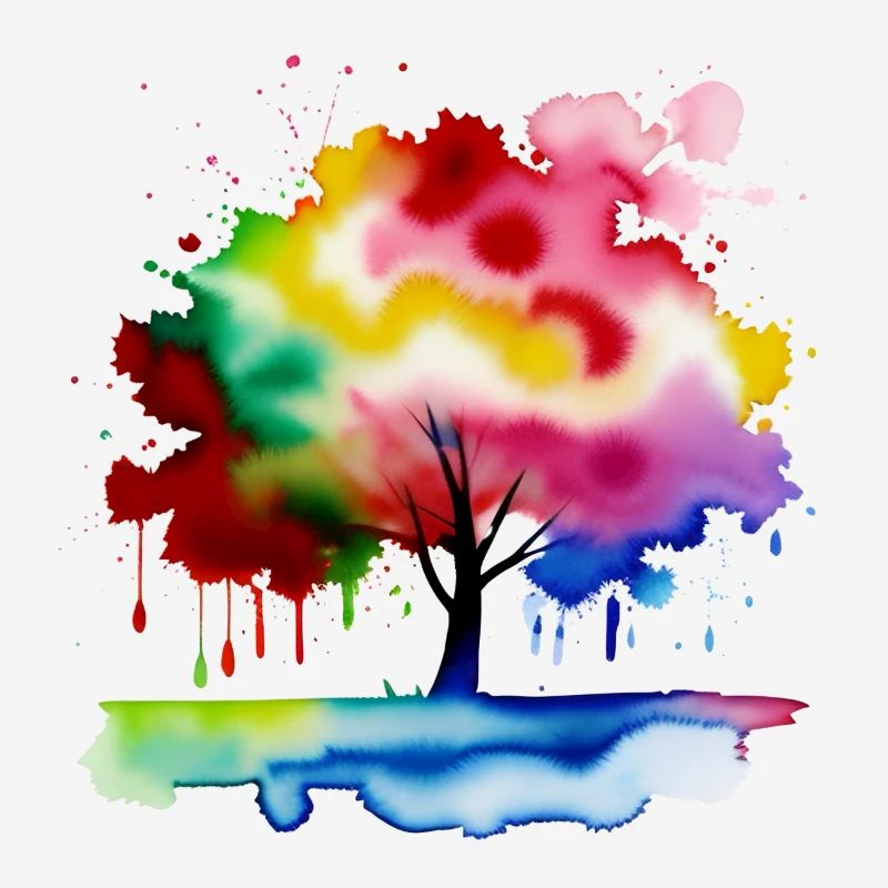 Arbre - éclaboussure de couleur