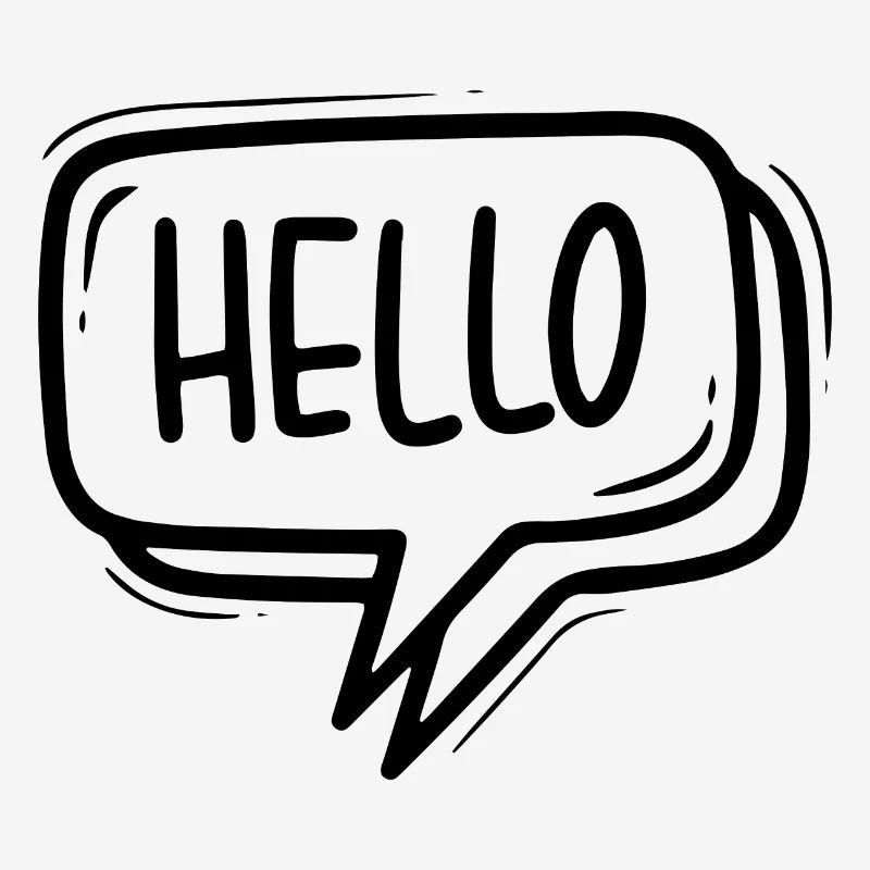 HELLO SPEECH BUBBLE GREETING SALUTATION WELCOME