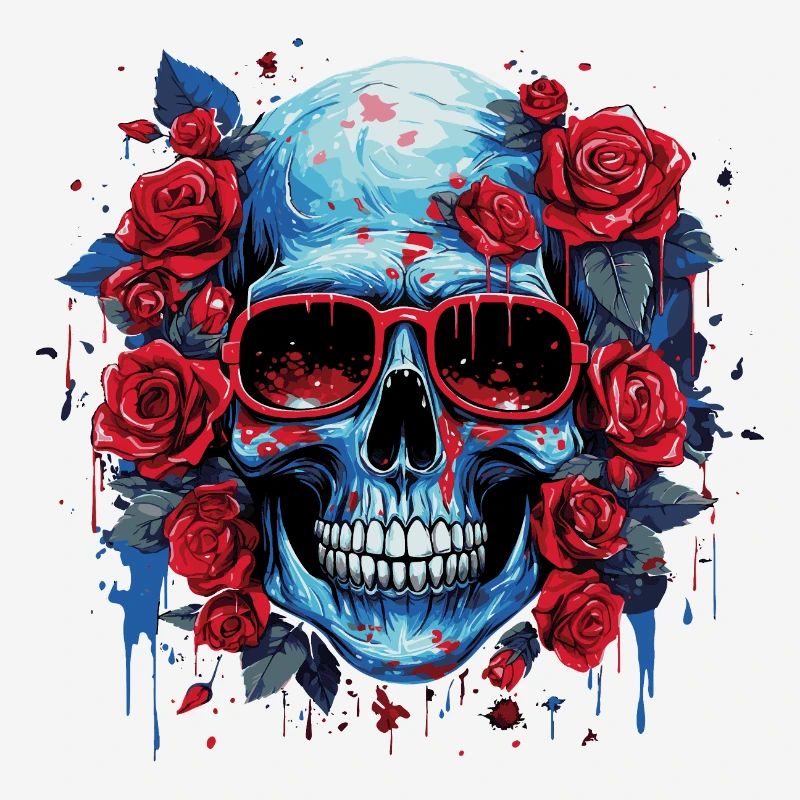 Grinsender Blumenschädel