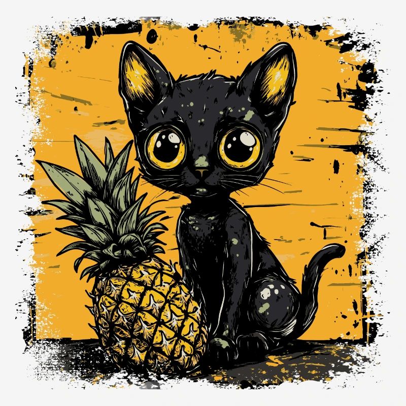 Ananas et chat