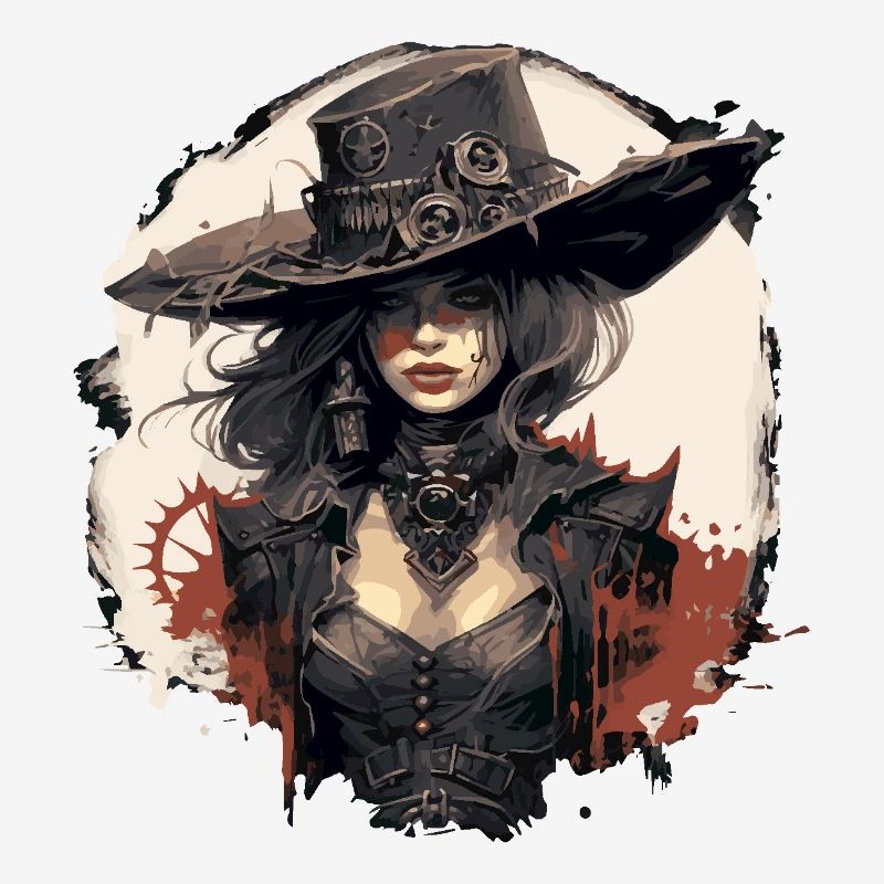 Emo Cowboy Steampunk Mädchen