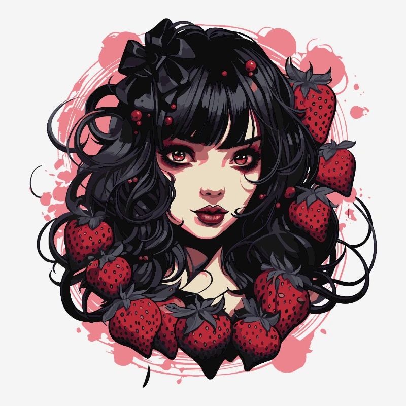 Emo Gothic Erdbeeren Mädchen