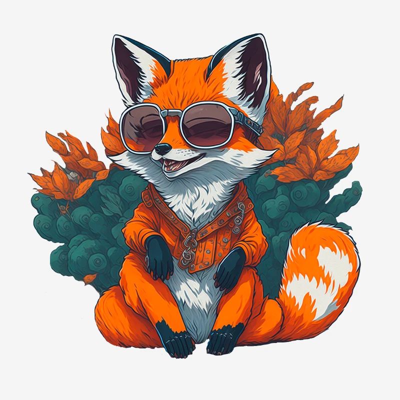 Cool fox with sunglasses