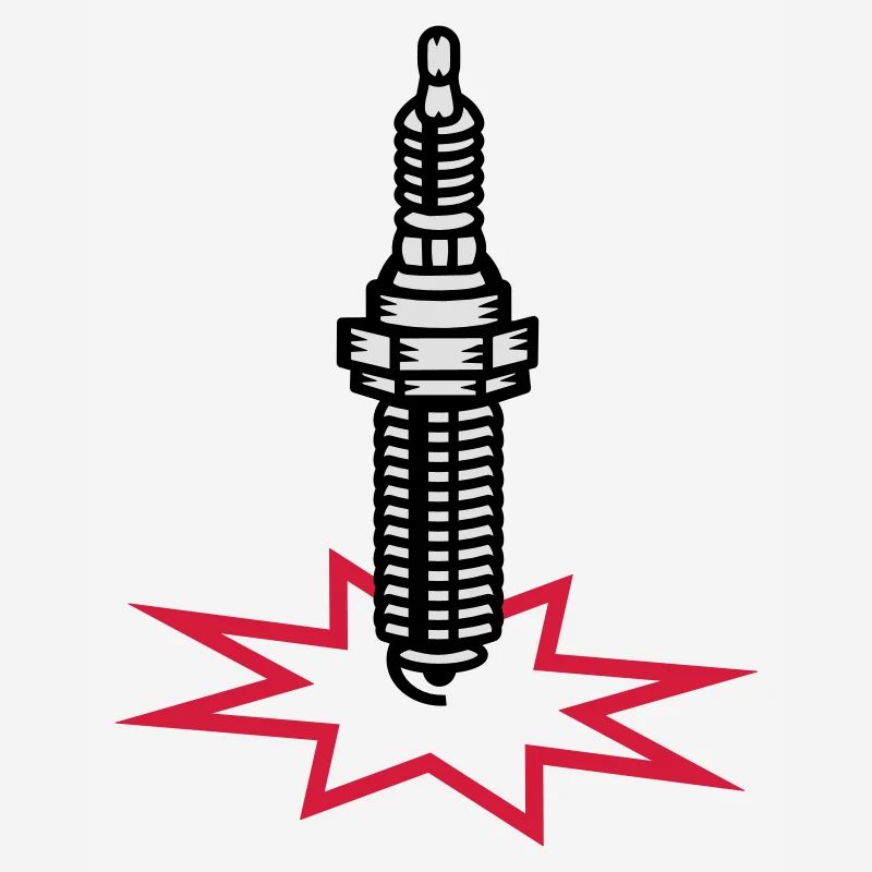 A spark plug with spark