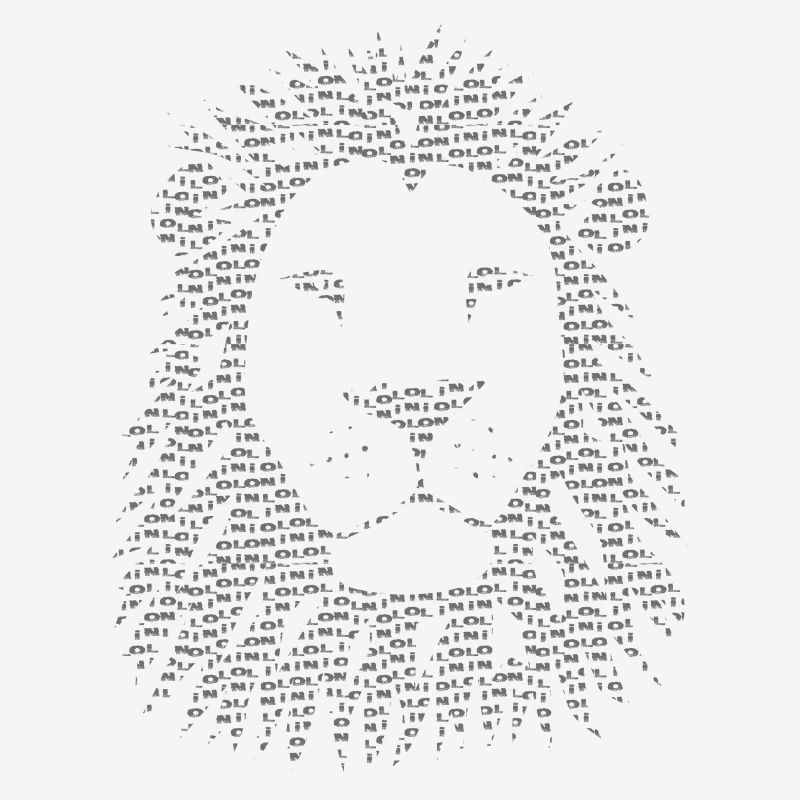 lion mane art design label lion writing graphic