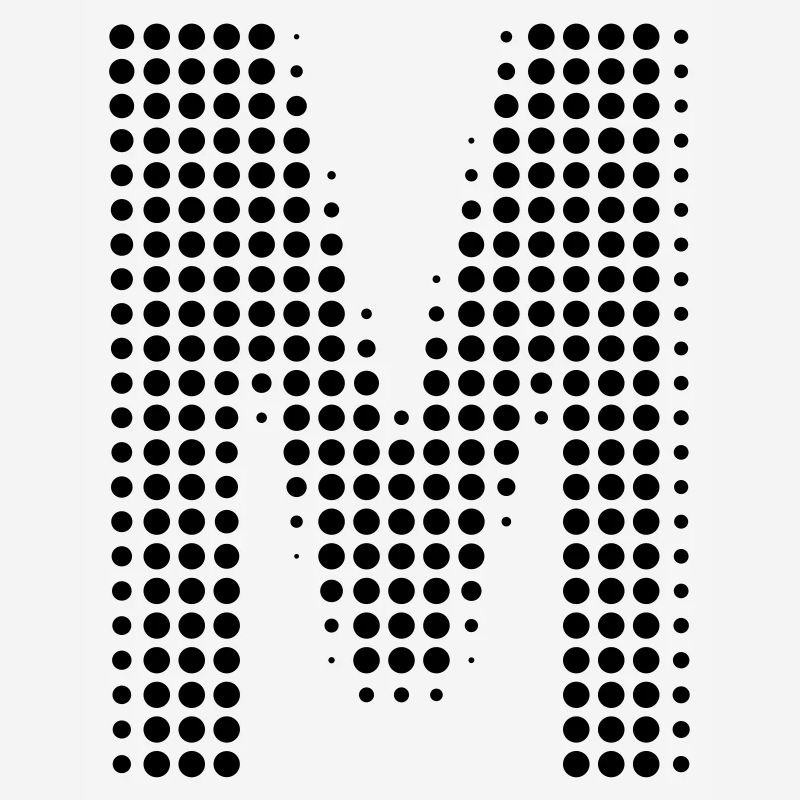 M letter dots initial letter gift