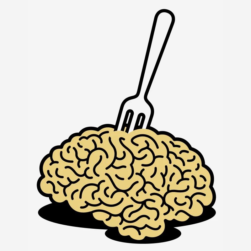 A brain with a fork