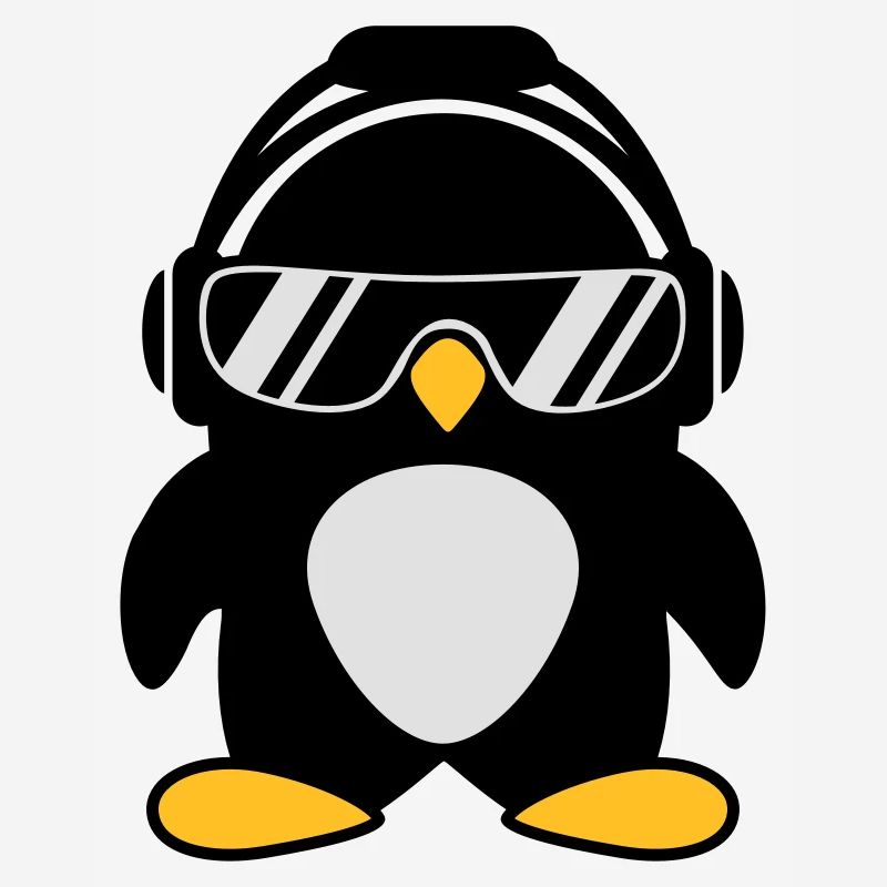 Penguin with headphones