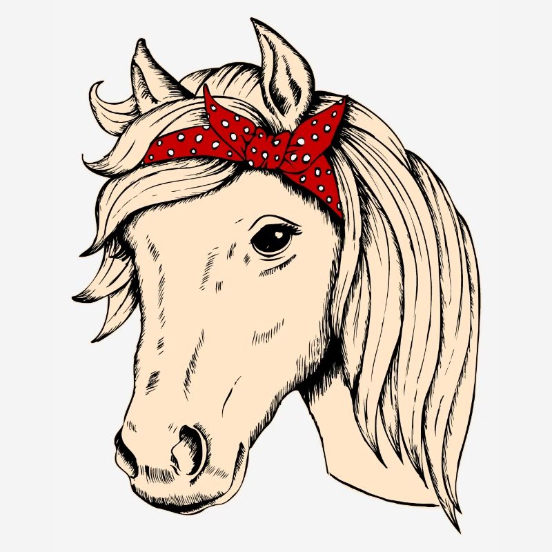 Tête de cheval avec chiffon cavalier cavalier cadeau cheval