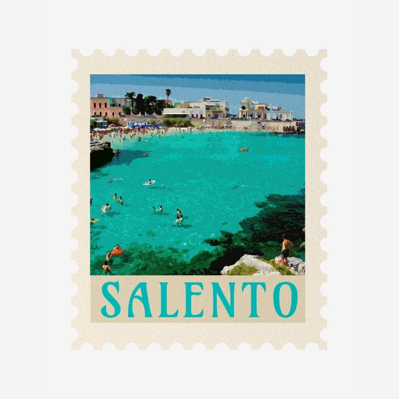 Affiche rétro de Salento Turquoise Beach