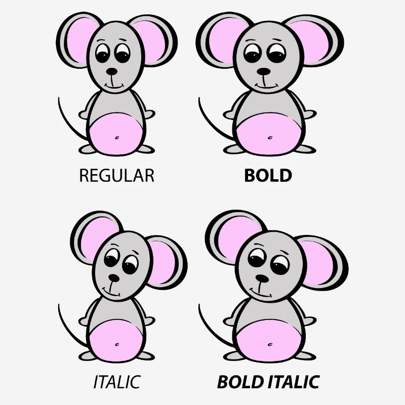Graphic Designer Mouse - Typography Explanation