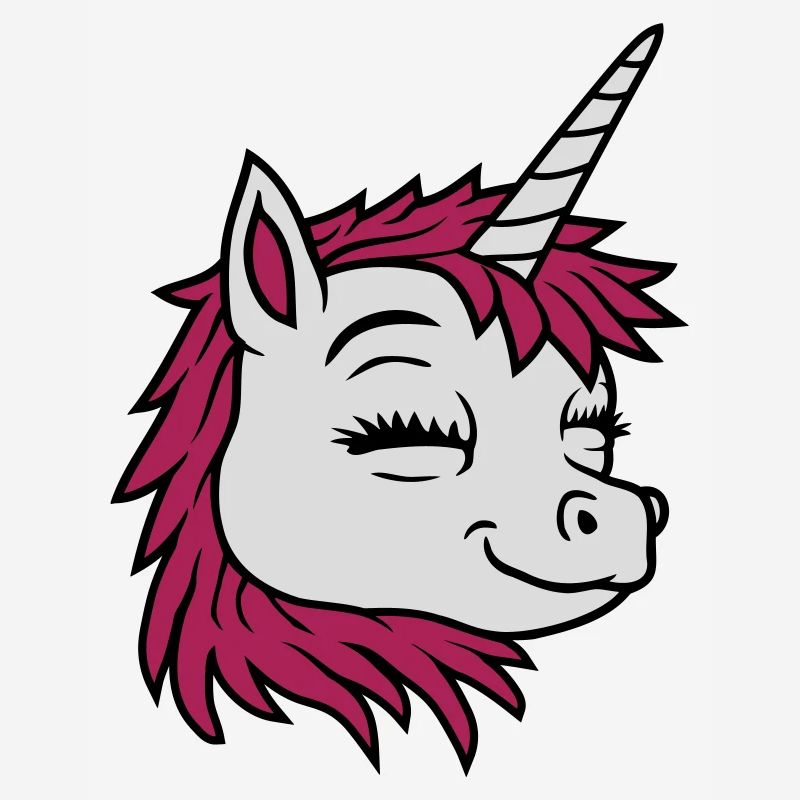 Kopf glückliches Comic Einhorn