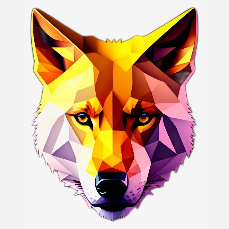 Low Poly Wolf Gesicht Design