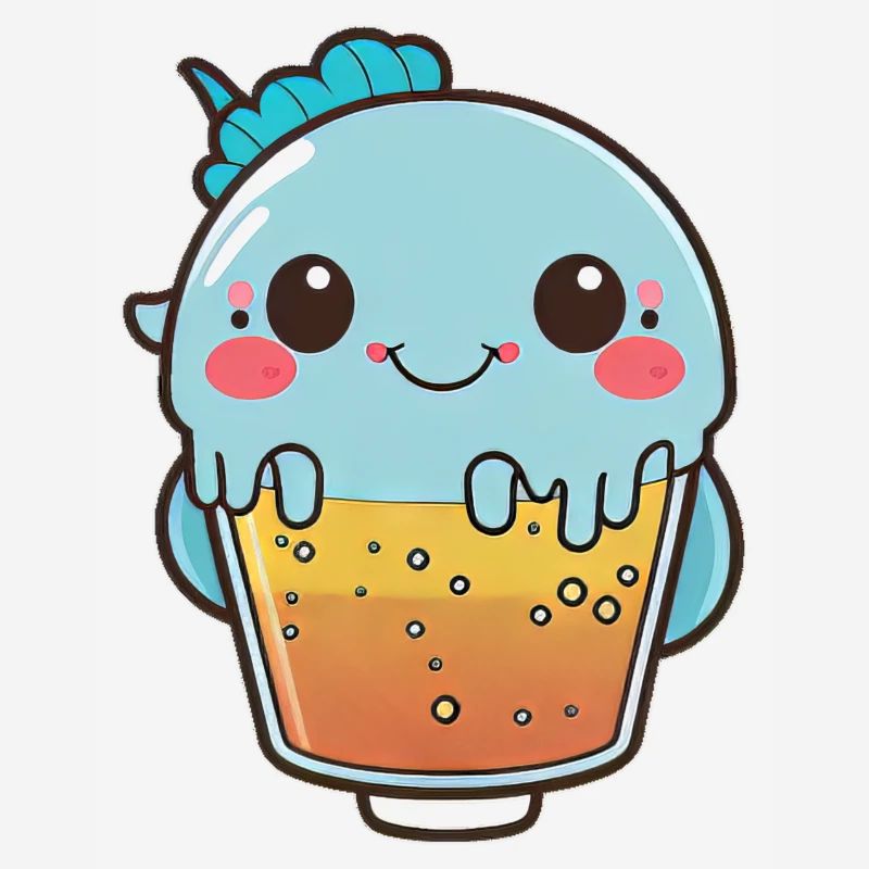 Kawaii Cute Happy Colorful Fish Bubble Tea