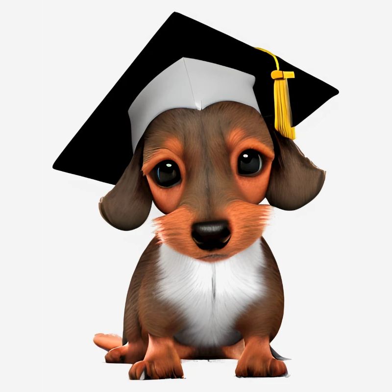 Bachelor Studium Dachshund Hunde Schulabschluss