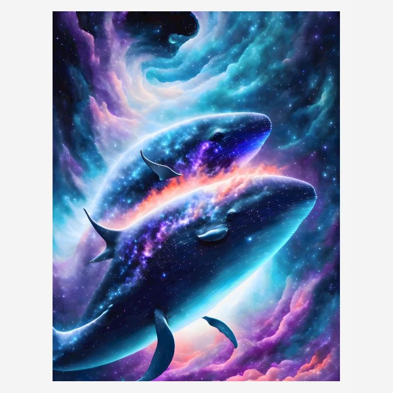 Baleines divines dans la nébuleuse de l’étoile cosmique