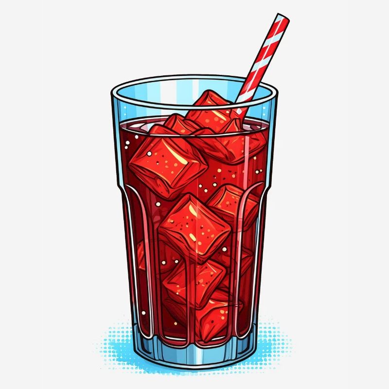 Glas Cola mit Eiswürfeln