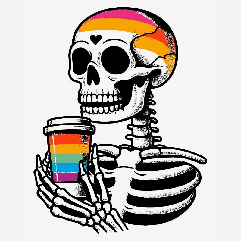 Skeleton with coffee - Skeleton Coffee