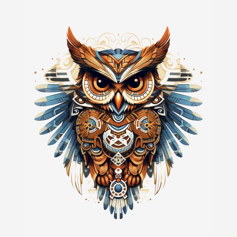 Belle chouette décorée dans un style moderne