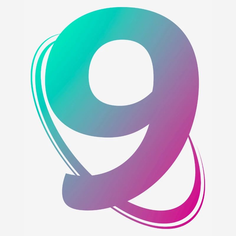 Numéro 9 multicolore