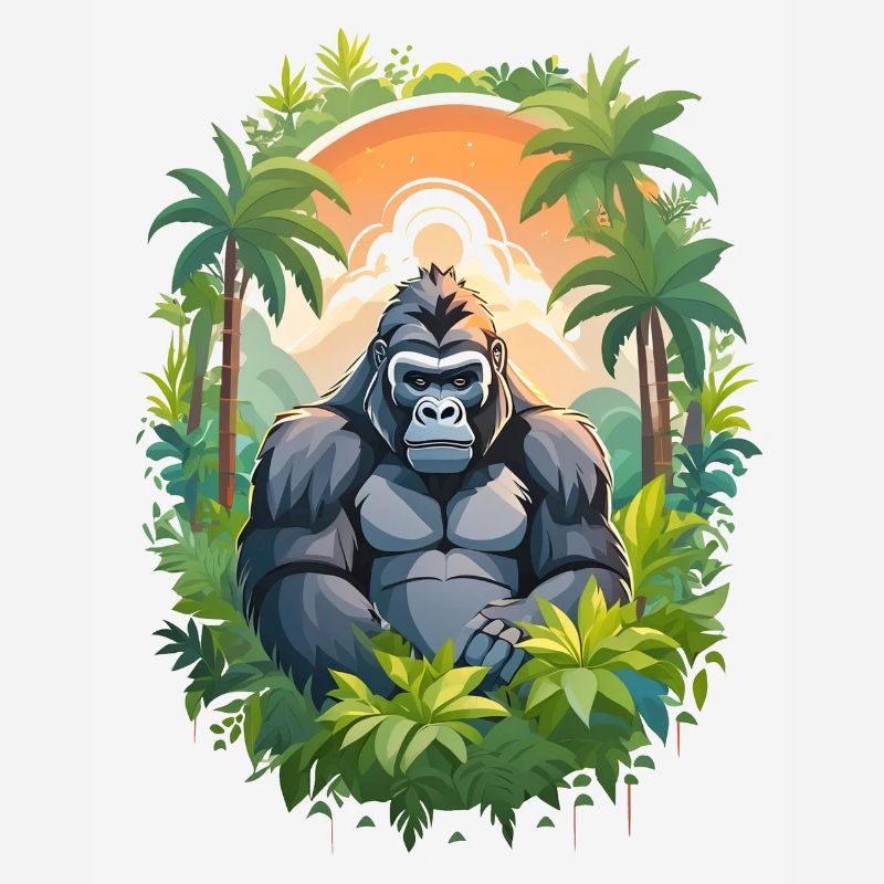 Gorille dans la jungle