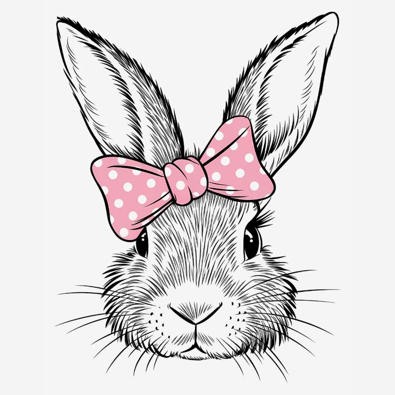 Rabbit with pink bow