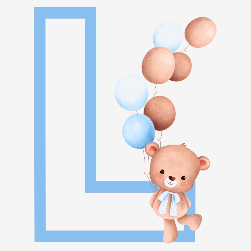 Blauer Buchstabe L Bär