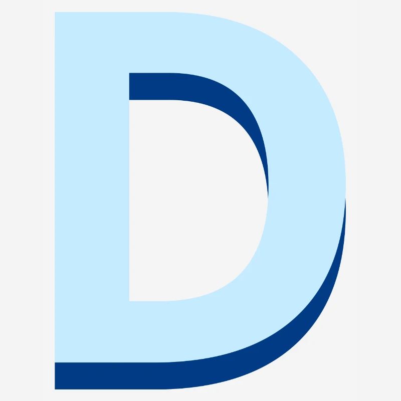 Pop und moderner blauer Buchstabe d