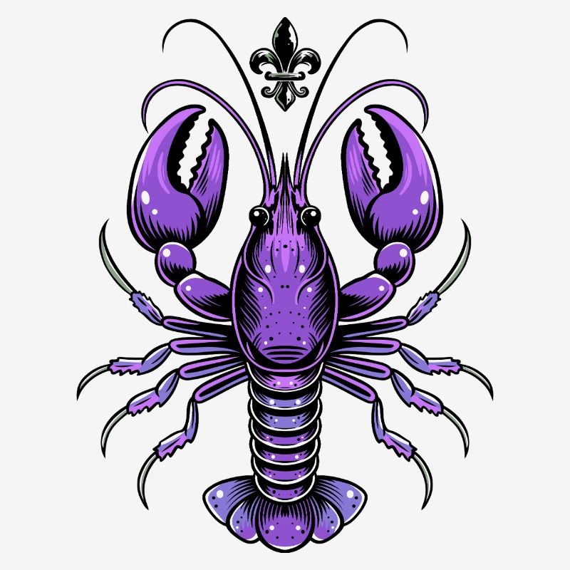 Mardi Gras Languste mit Fleur-de-Lis Design