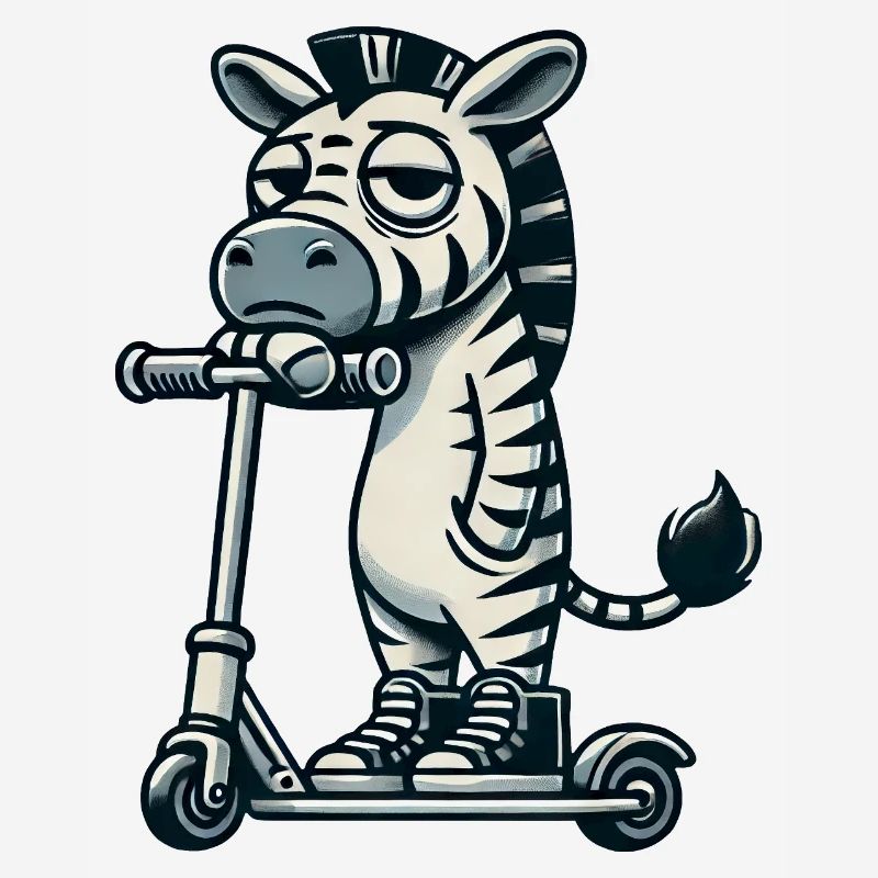 Zebra Roller Kickroller Lustiger Comic