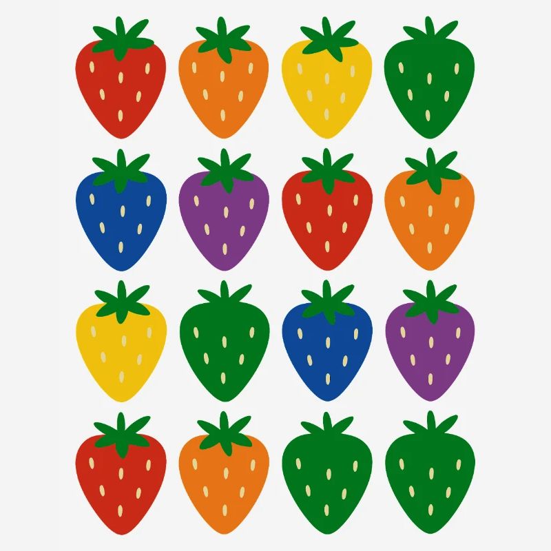 Buntes Regenbogen-Erdbeermuster