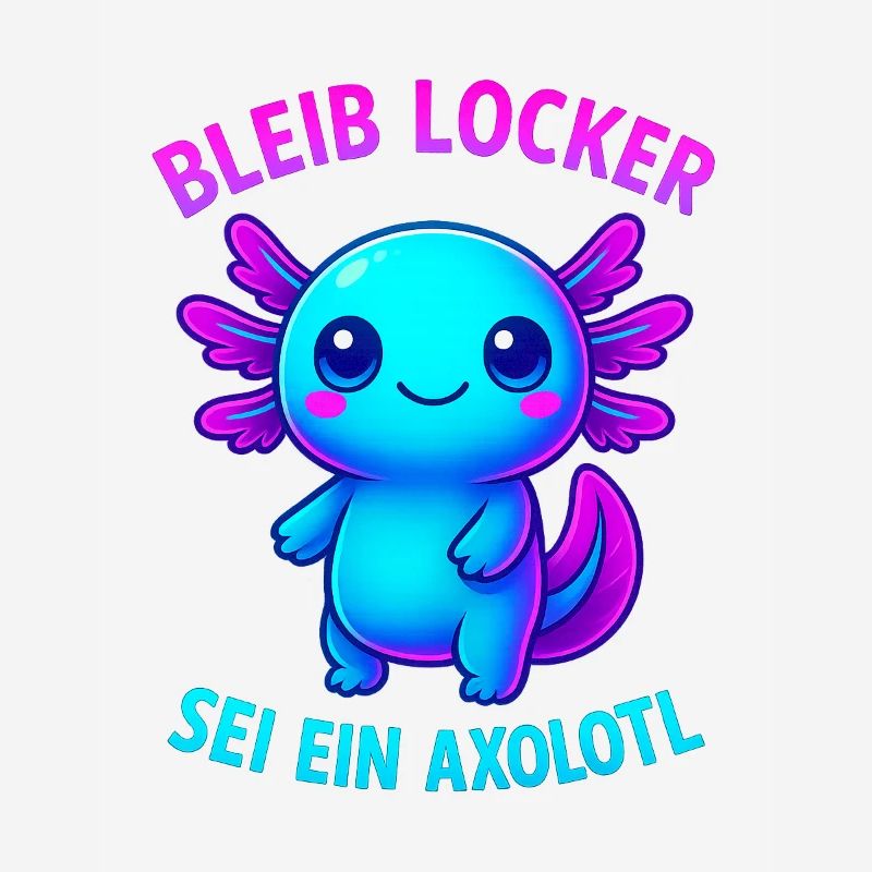 Bleib locker sei ein Axolotl | Neon Spruch Design
