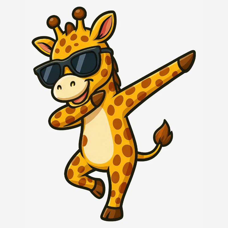 Cool Giraffe Dabbing with Sunglasses Summer
