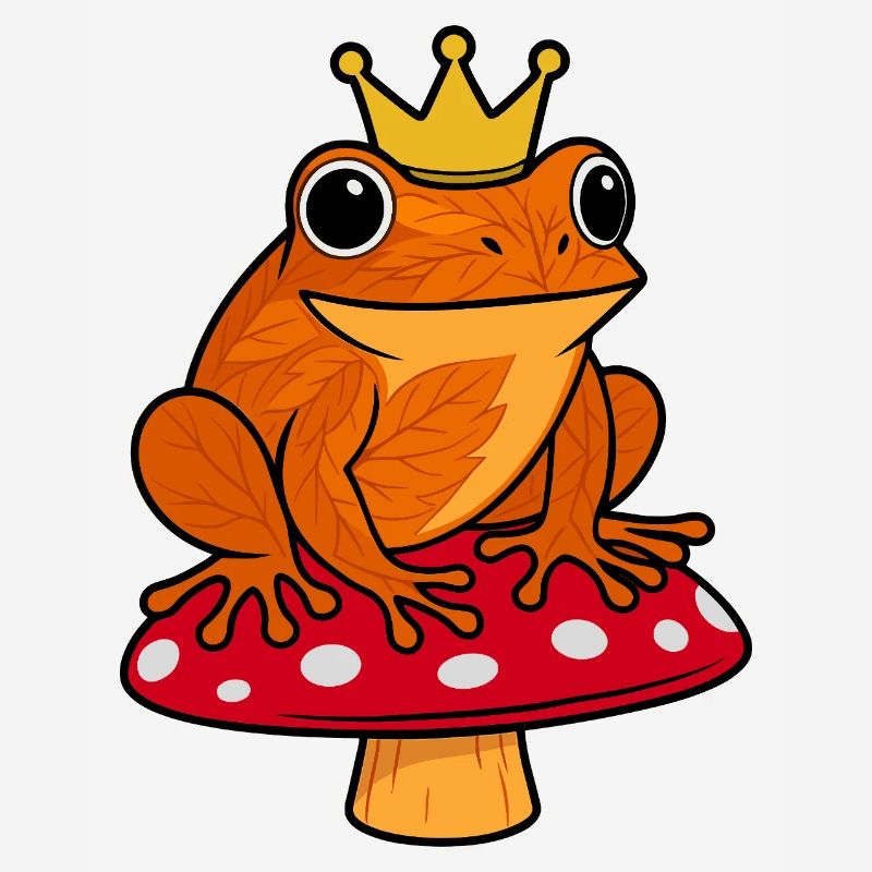 King Tree Frog Frog Mushroom Crown Toad Autumn