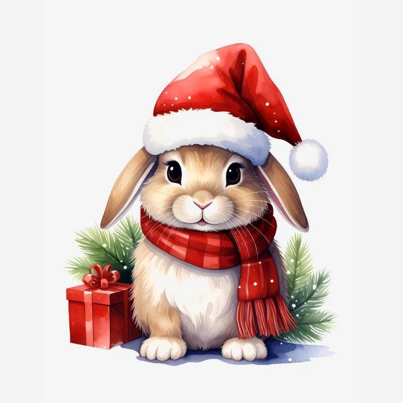 Christmas bunny with hat