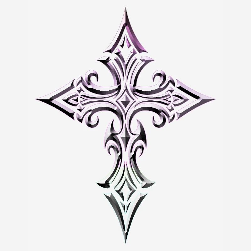 Croix irisée ornée