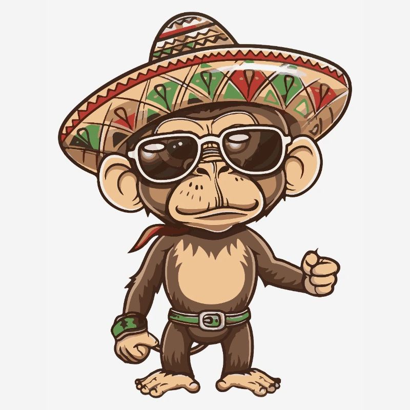 Affe Comic Lustig Sombrero
