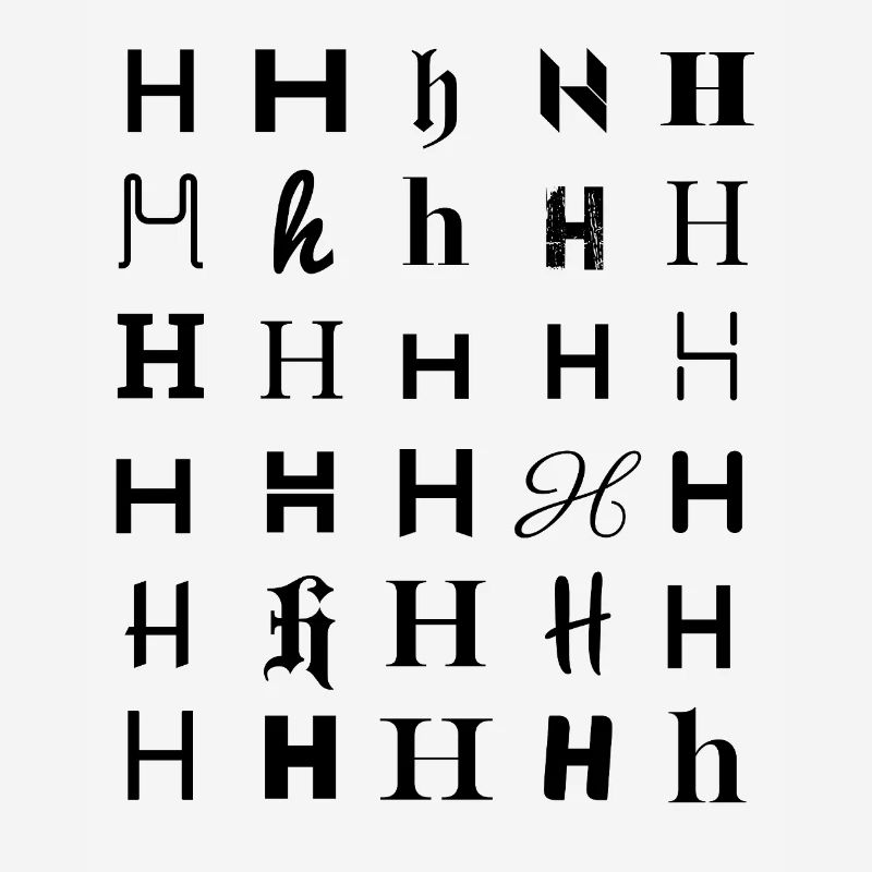 Typography letter H Mosaic design 