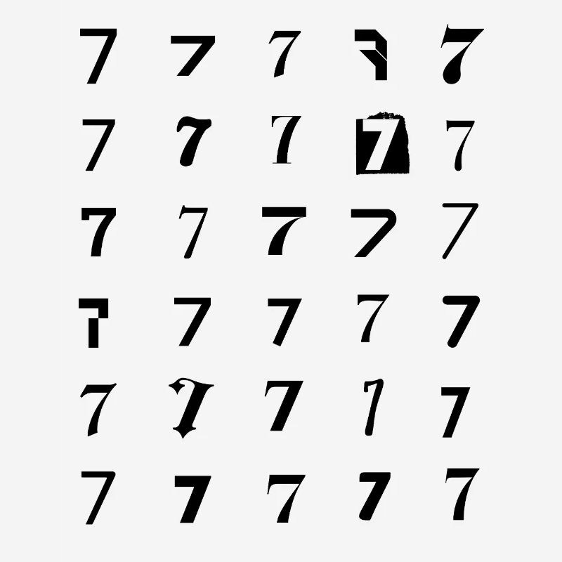 Numéro 7 Numérologie Design typographique