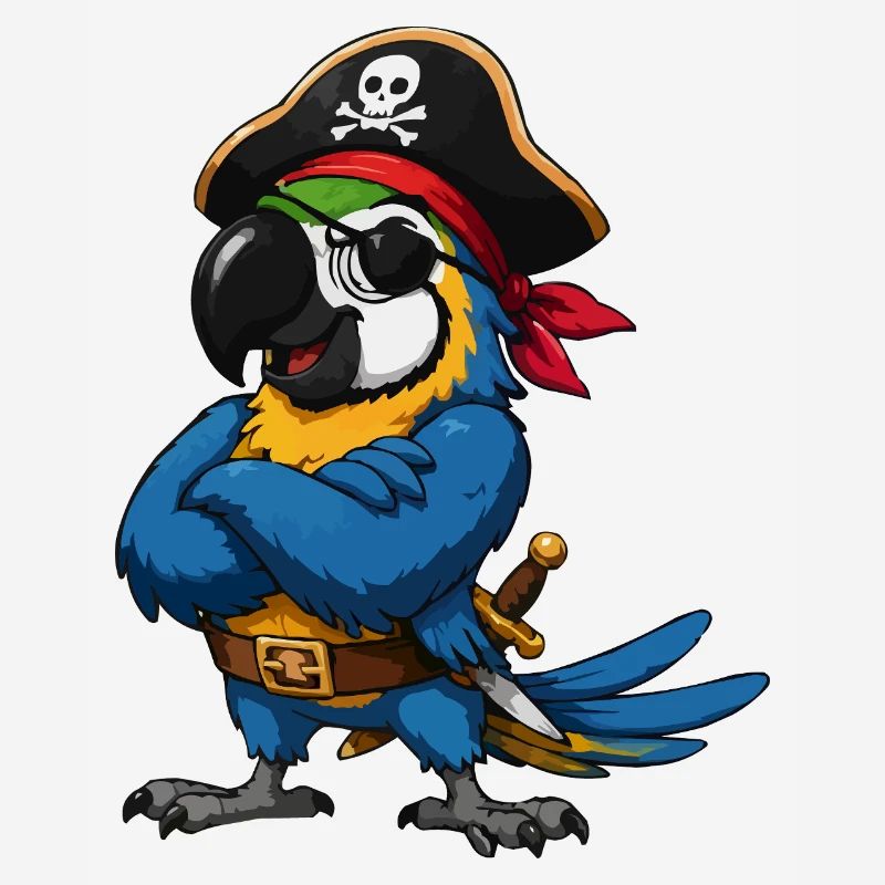 Pirate bird with eye patch
