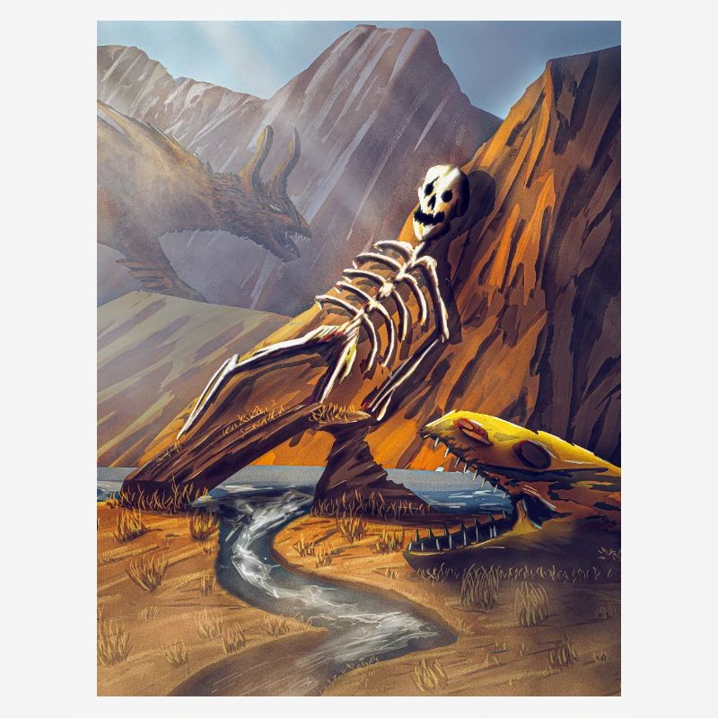Dragon skeleton in cannon