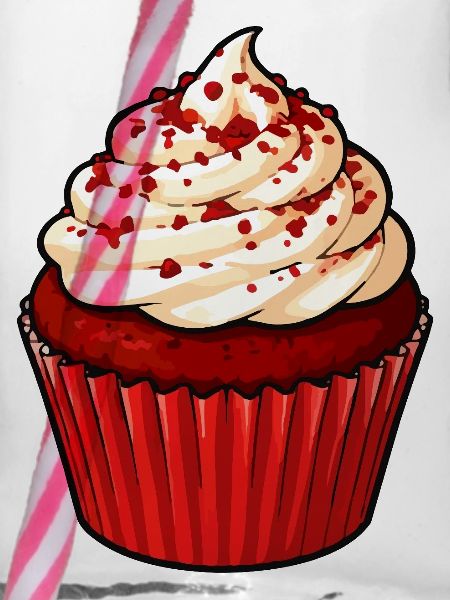 Roter Cupcake mit Sahnecreme