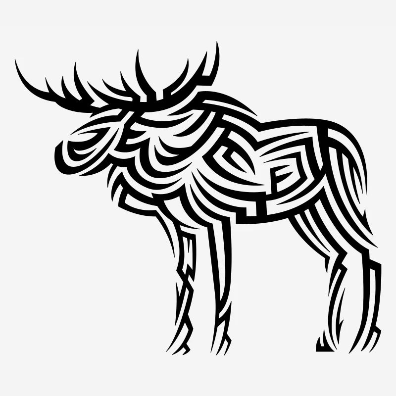 Moose Tribal Tattoo